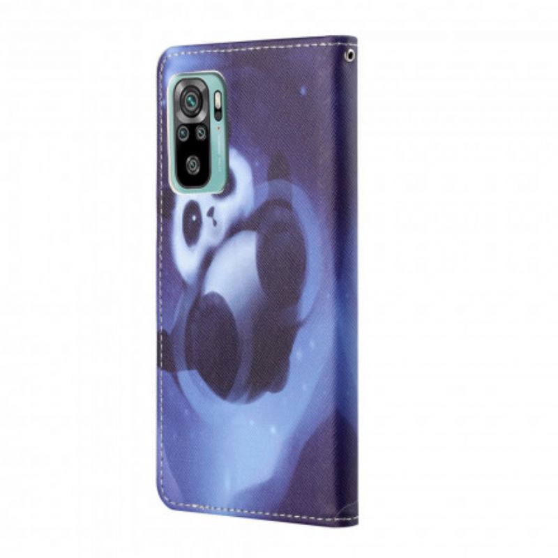 Lederhüllen Xiaomi Redmi 10 Panda Space Riemchen