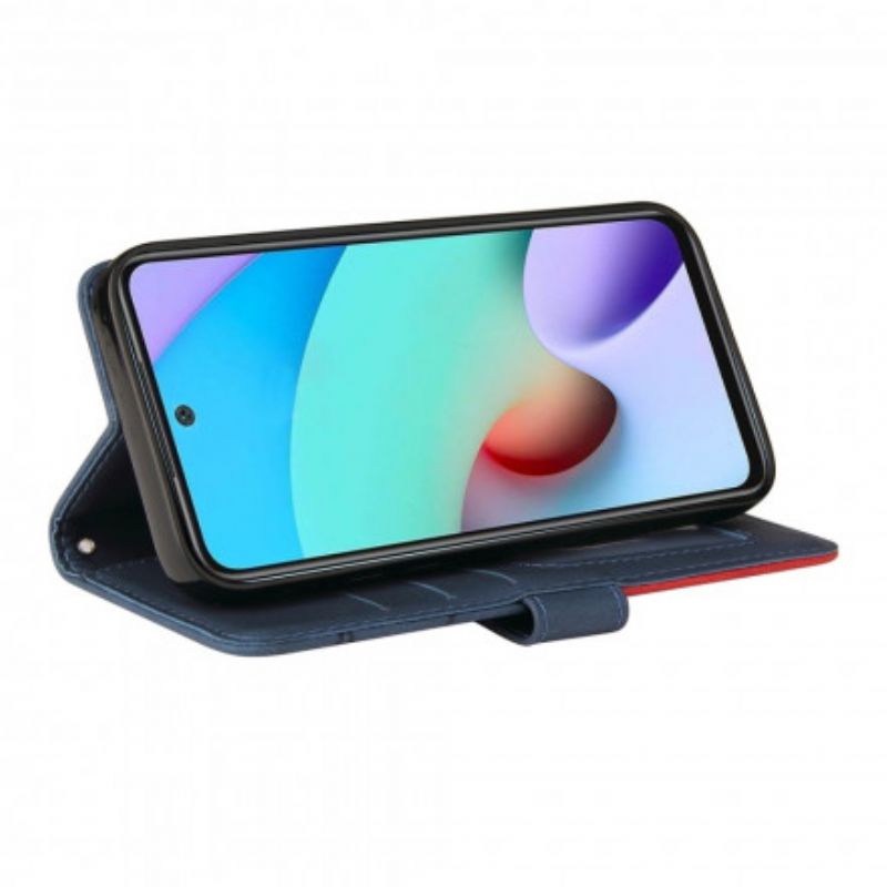 Lederhüllen Xiaomi Redmi 10 Signatures Zweifarbiges Kunstleder