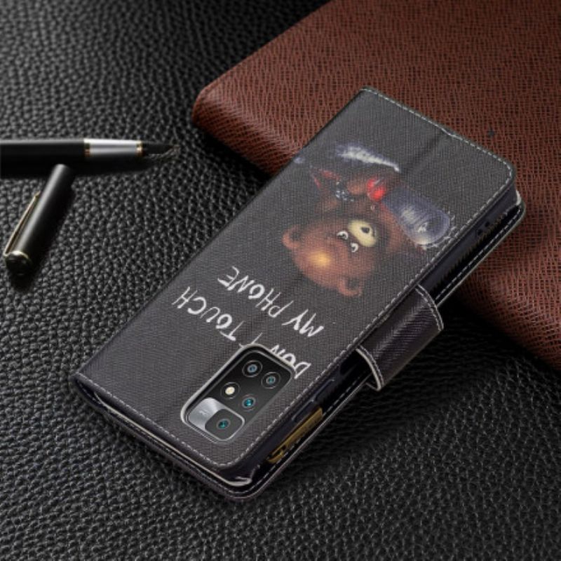 Lederhüllen Xiaomi Redmi 10 Taschenbär Mit Reißverschluss
