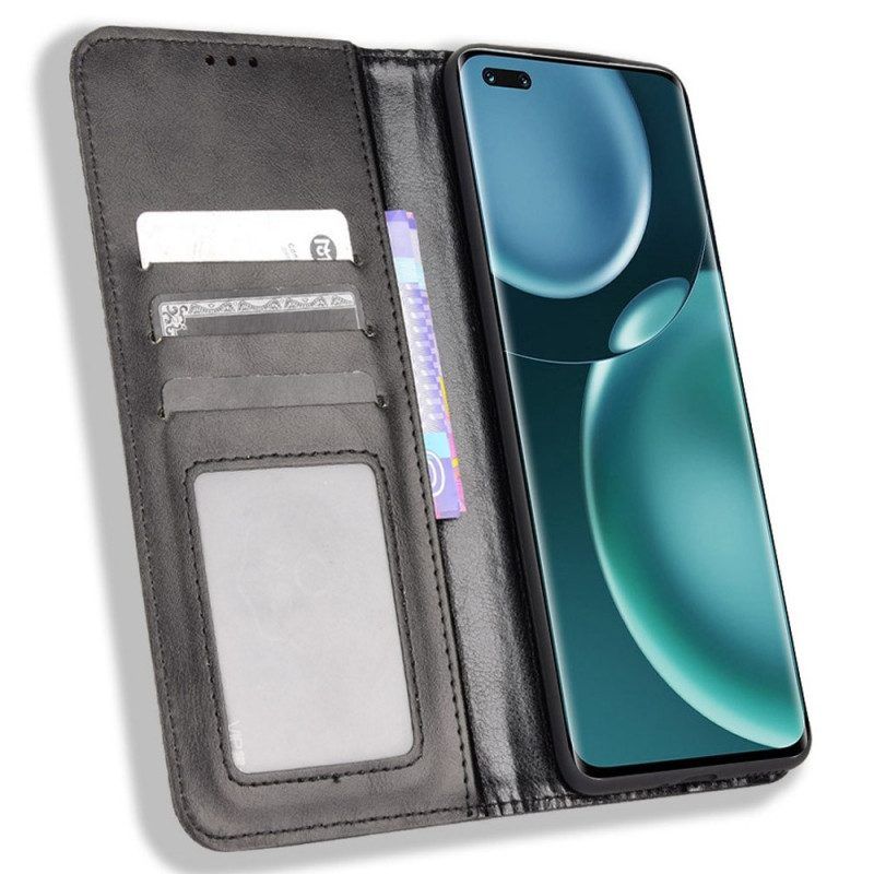 Schutzhülle Für Honor Magic 4 Pro Flip Case Stilisierter Lederstil