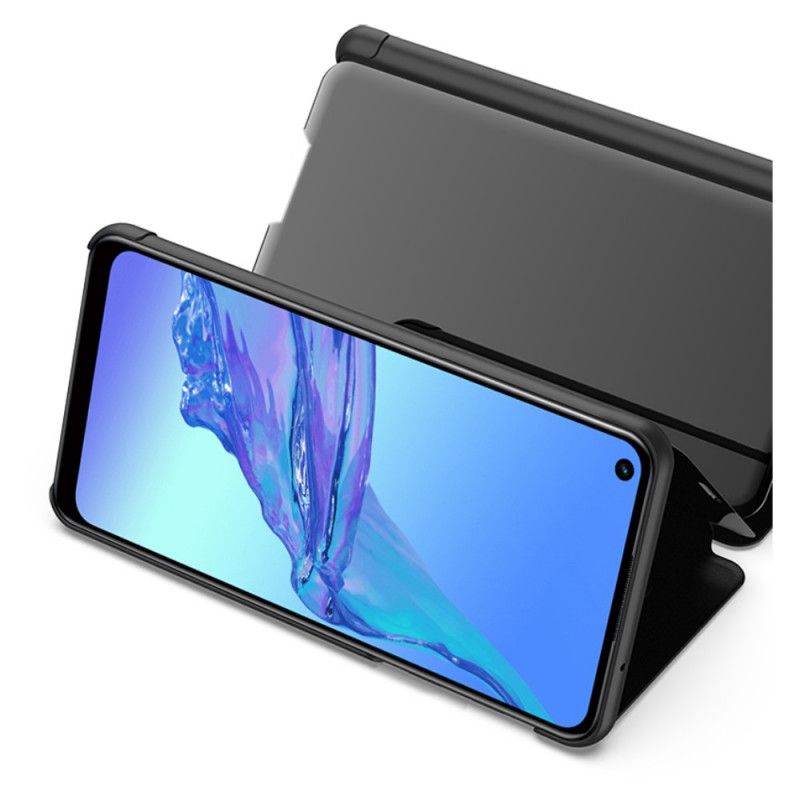 Ansicht Oppo A53s Schwarz Spiegel Und Kunstleder