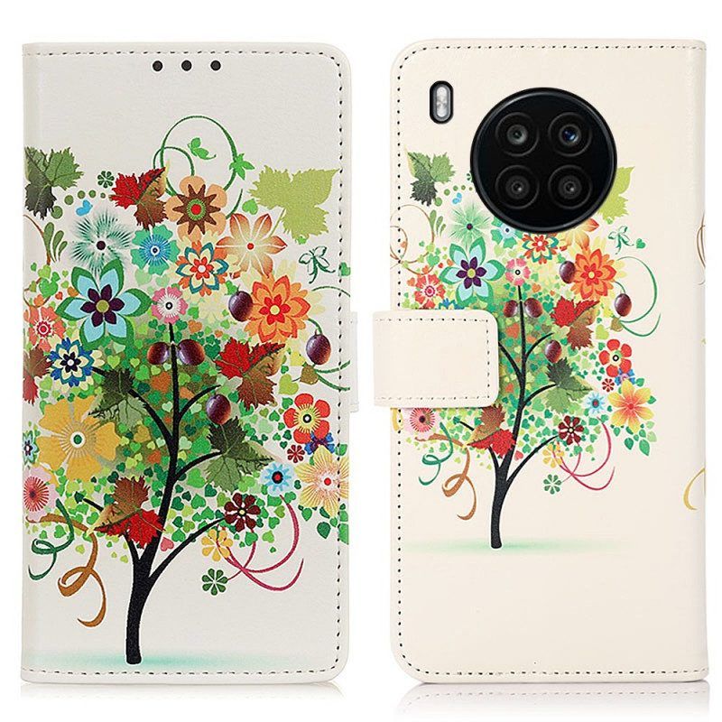 Flip Case Für Honor 50 Lite Blühender Baum