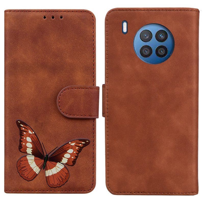 Flip Case Für Honor 50 Lite Hautberührender Schmetterling