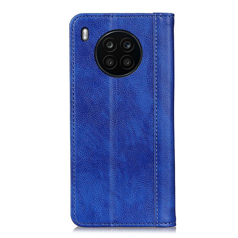 Schutzhülle Für Honor 50 Lite Flip Case Eleganz Aus Gespaltenem Litschi-leder