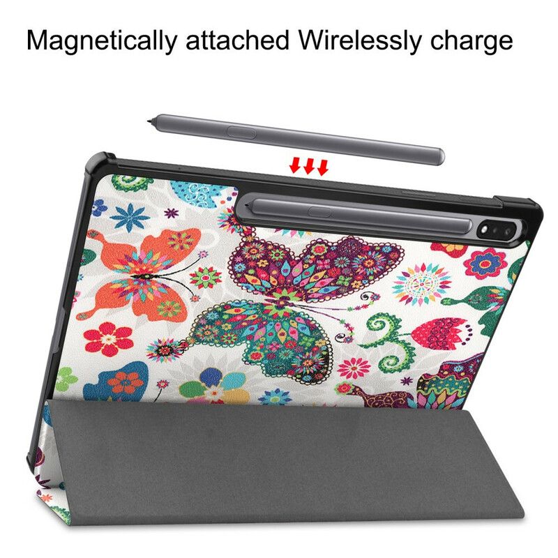 Smart Case Samsung Galaxy Tab S7 Fe Vintage Flower Stifthalter