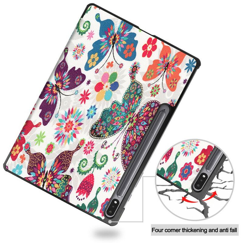 Smart Case Samsung Galaxy Tab S7 Fe Vintage Flower Stifthalter