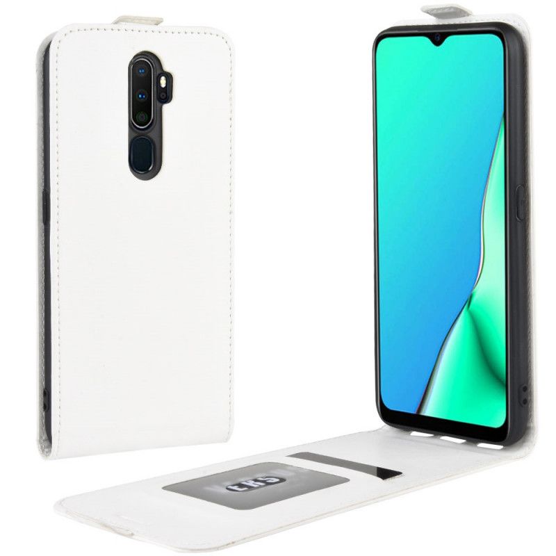 Lederhüllen Oppo A5 2020 Schwarz Faltbarer Ledereffekt