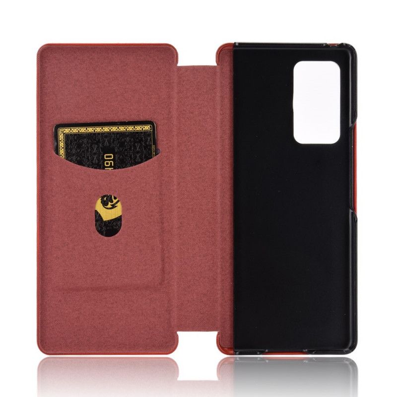 Case Für Samsung Galaxy Z Fold 2 Schwarz Kohlefaser