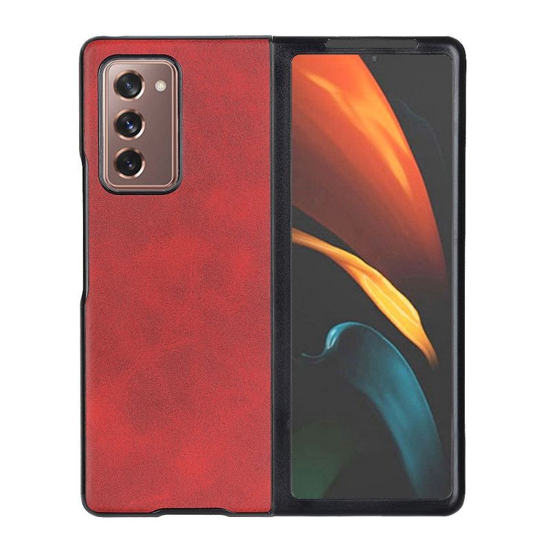 Hülle Samsung Galaxy Z Fold 2 Schwarz Premium-Kunstleder