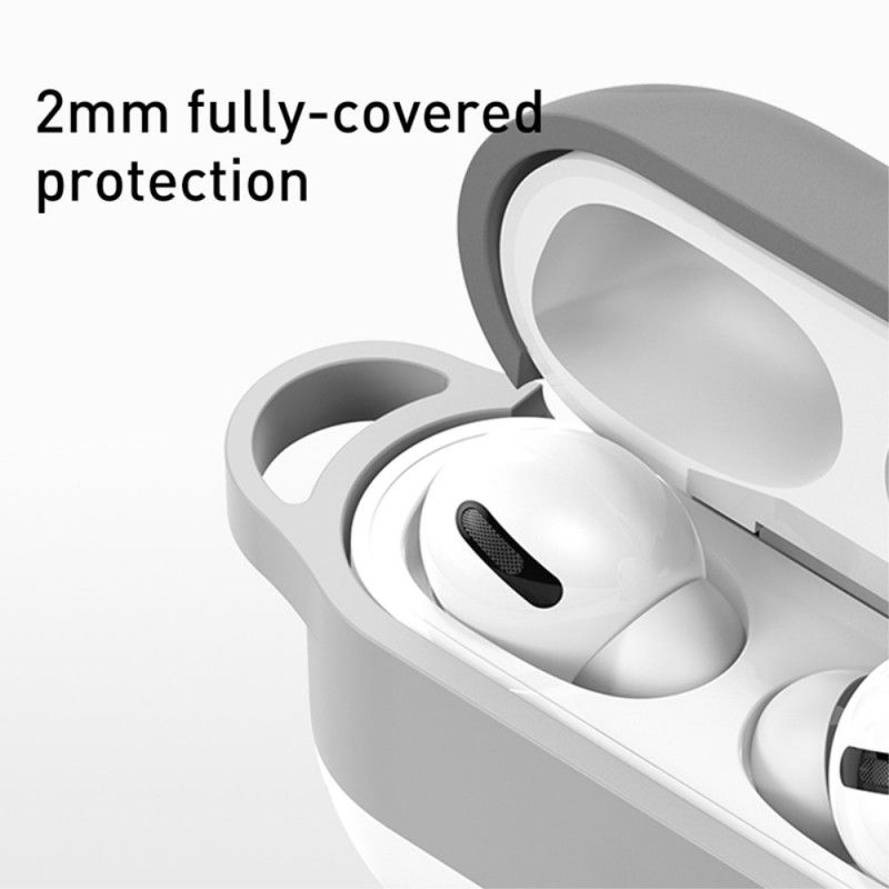 Hülle AirPods Pro Grau Wolkenstil Mit Baseus-Karabiner