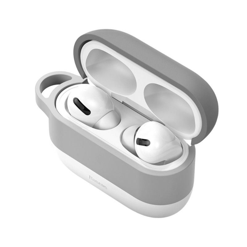 Hülle AirPods Pro Grau Wolkenstil Mit Baseus-Karabiner