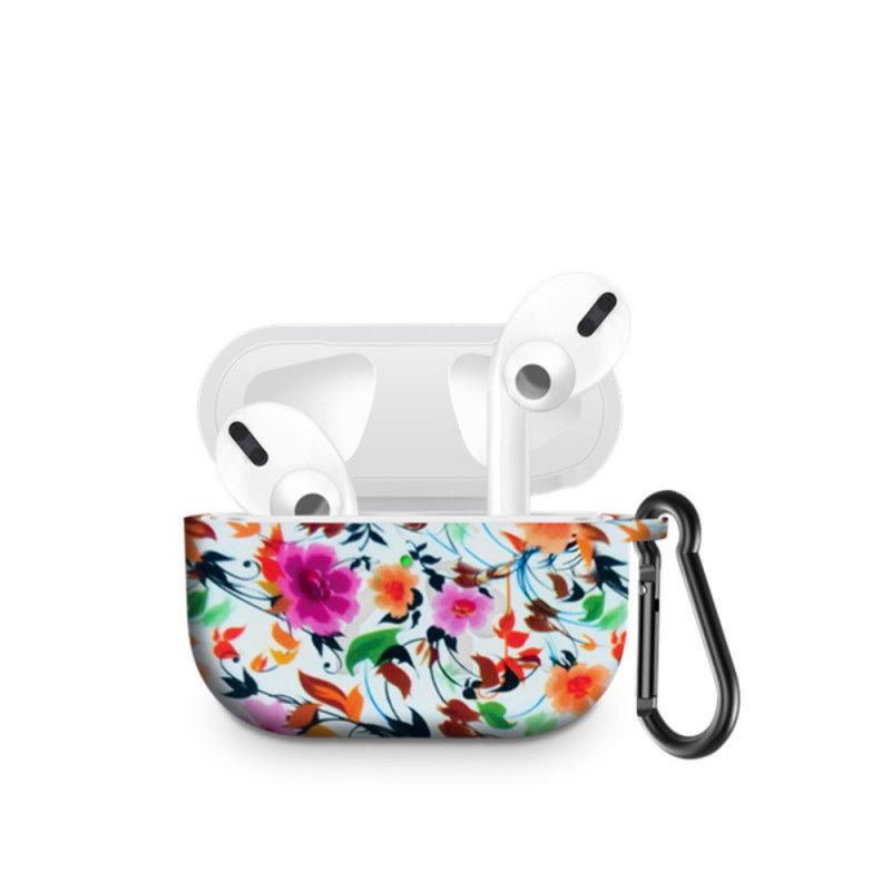 Hülle AirPods Pro Handyhülle Silikonblüten Mit Karabinerhaken