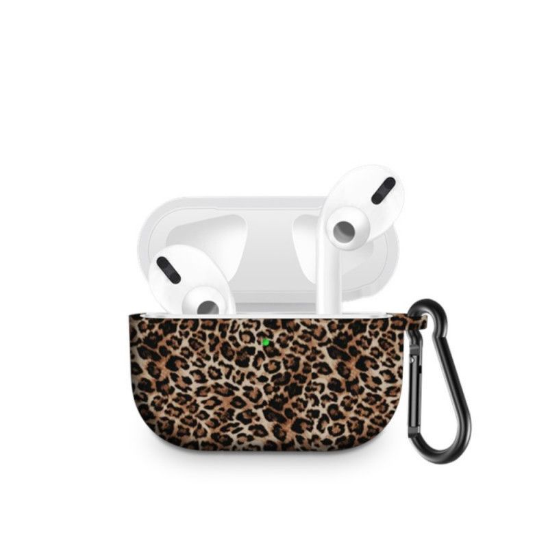 Hülle AirPods Pro Leopardensilikon Mit Karabiner