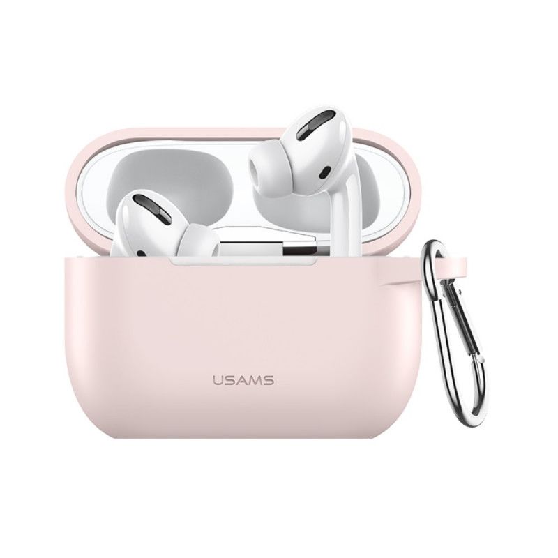 Hülle AirPods Pro Pink Handyhülle Silikon- Und Usams-Karabiner