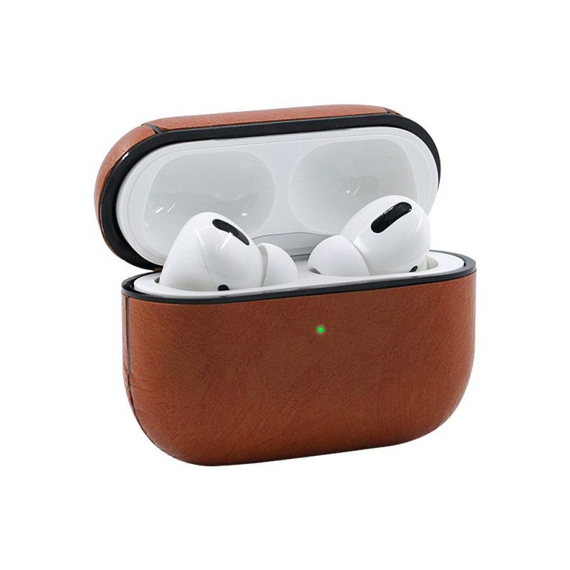 Hülle AirPods Pro Schwarz Lederstil Mit Karabinerhaken