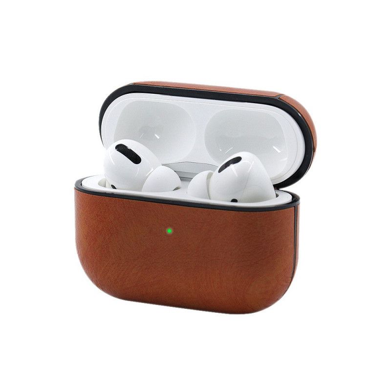 Hülle AirPods Pro Schwarz Lederstil Mit Karabinerhaken