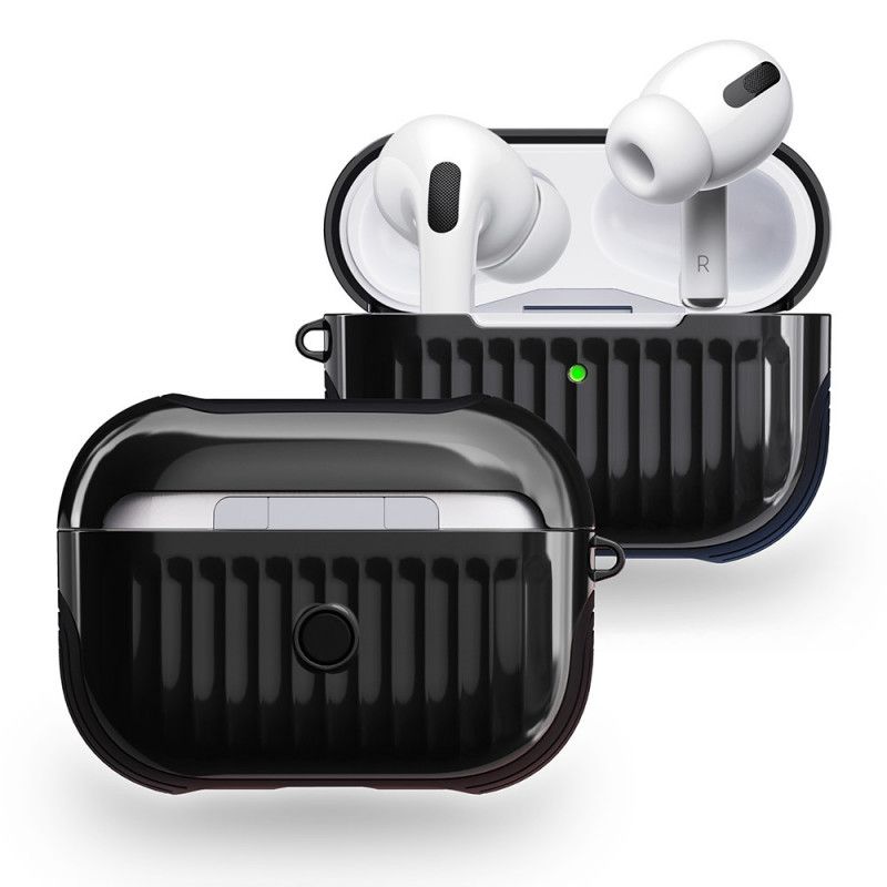 Hülle Für AirPods Pro Schwarz Glänzendes Hybrid-Design