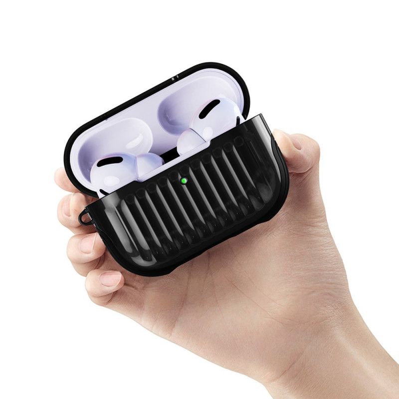 Hülle Für AirPods Pro Schwarz Glänzendes Hybrid-Design