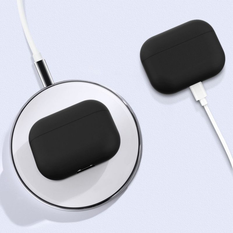 Hülle Für AirPods Pro Schwarz Klassisches Flexibles Silikon