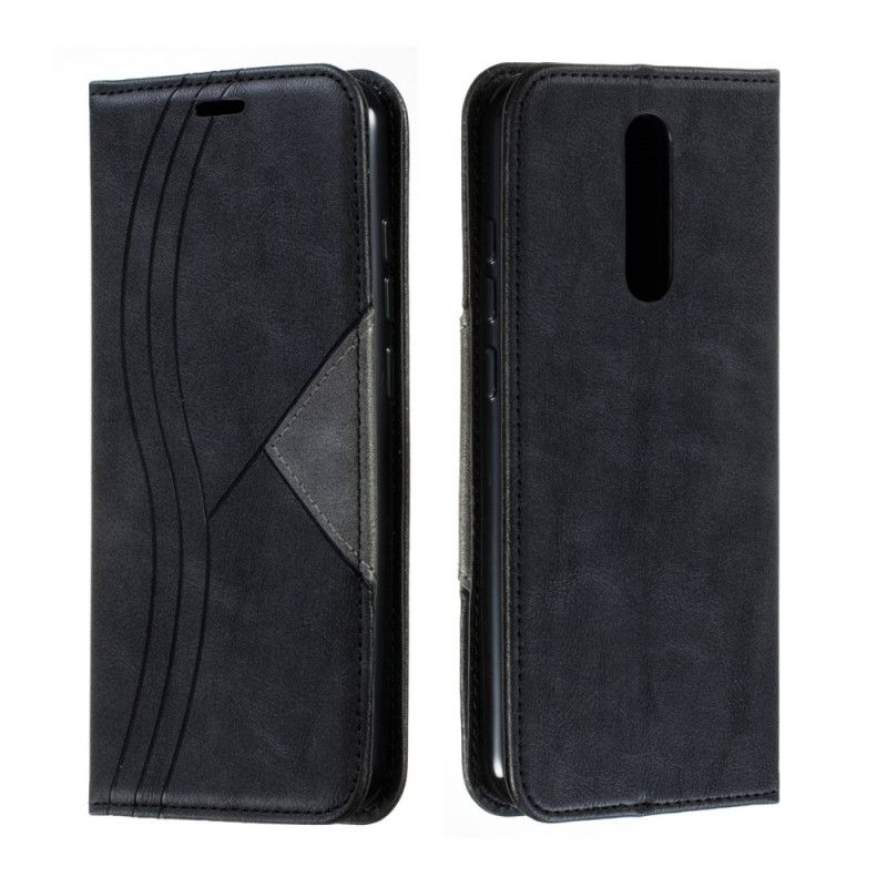 Flip Case Xiaomi Redmi 8 Grau Wellenlederstil