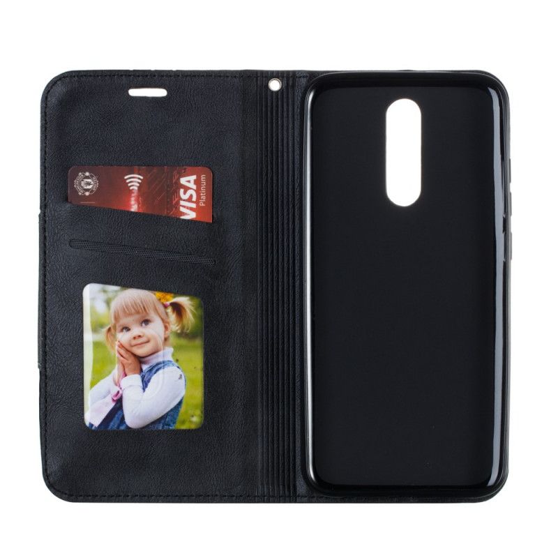 Flip Case Xiaomi Redmi 8 Grau Wellenlederstil