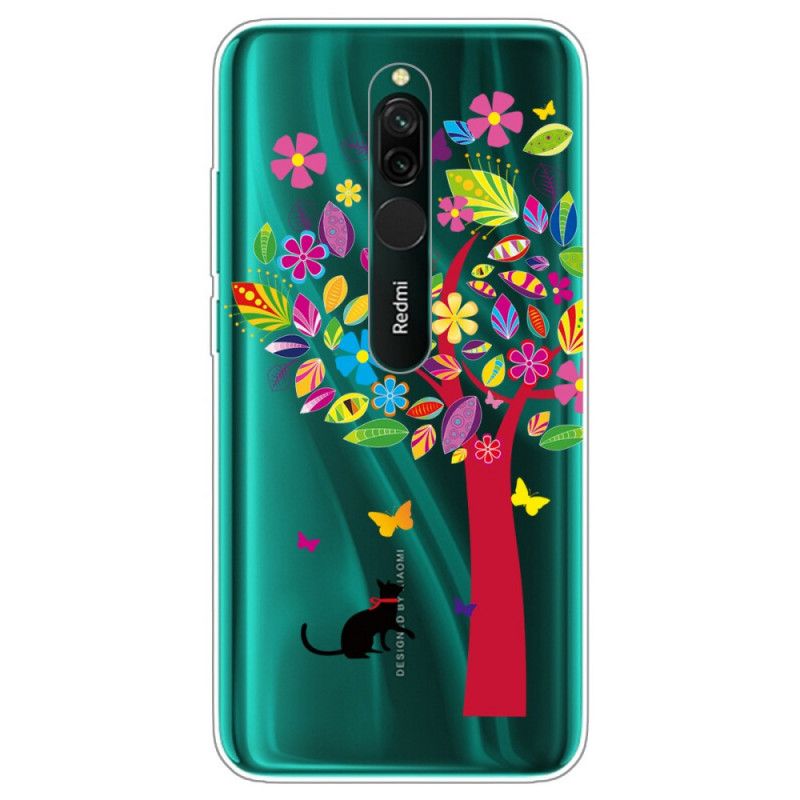 Hülle Für Xiaomi Redmi 8 Katze Unter Dem Farbigen Baum