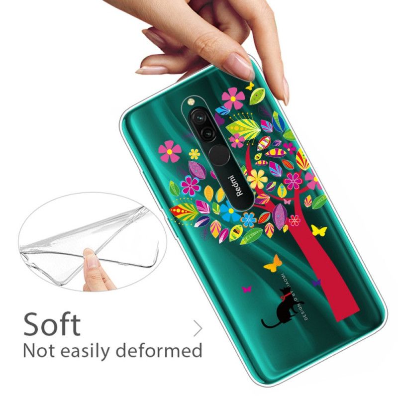 Hülle Für Xiaomi Redmi 8 Katze Unter Dem Farbigen Baum