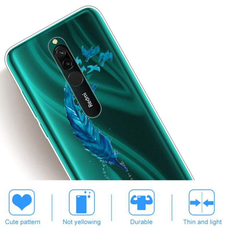 Hülle Für Xiaomi Redmi 8 Schöne Blaue Feder