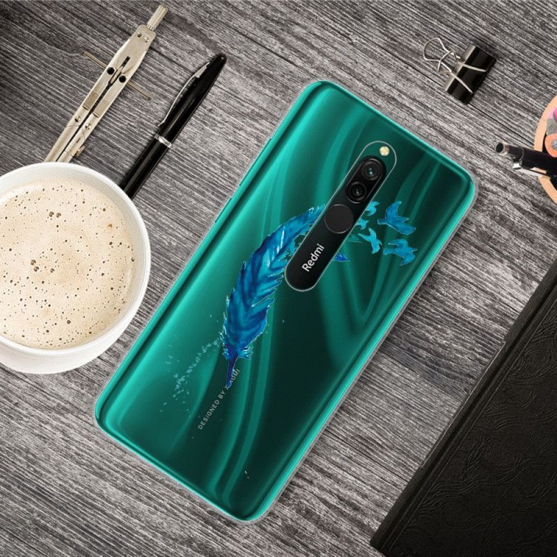 Hülle Für Xiaomi Redmi 8 Schöne Blaue Feder