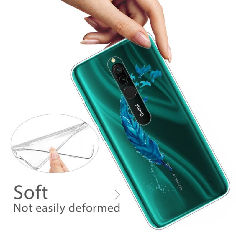 Hülle Für Xiaomi Redmi 8 Schöne Blaue Feder