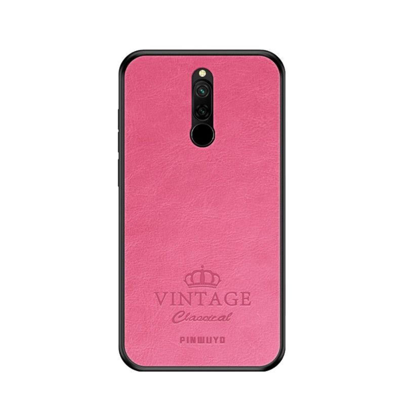 Hülle Für Xiaomi Redmi 8 Schwarz Vintage Pinwuyo Ledereffekt