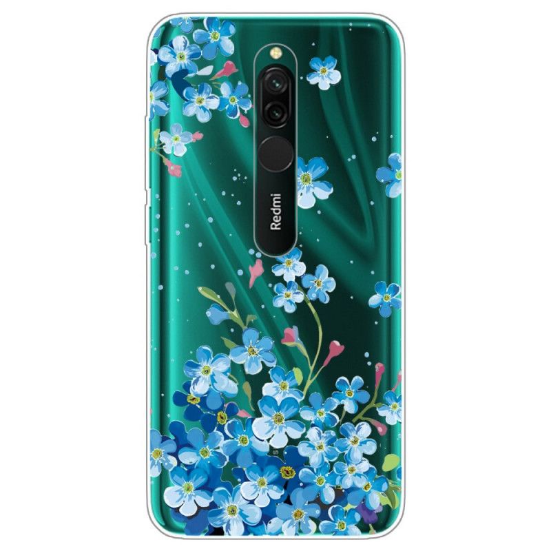 Hülle Xiaomi Redmi 8 Handyhülle Strauß Blauer Blumen