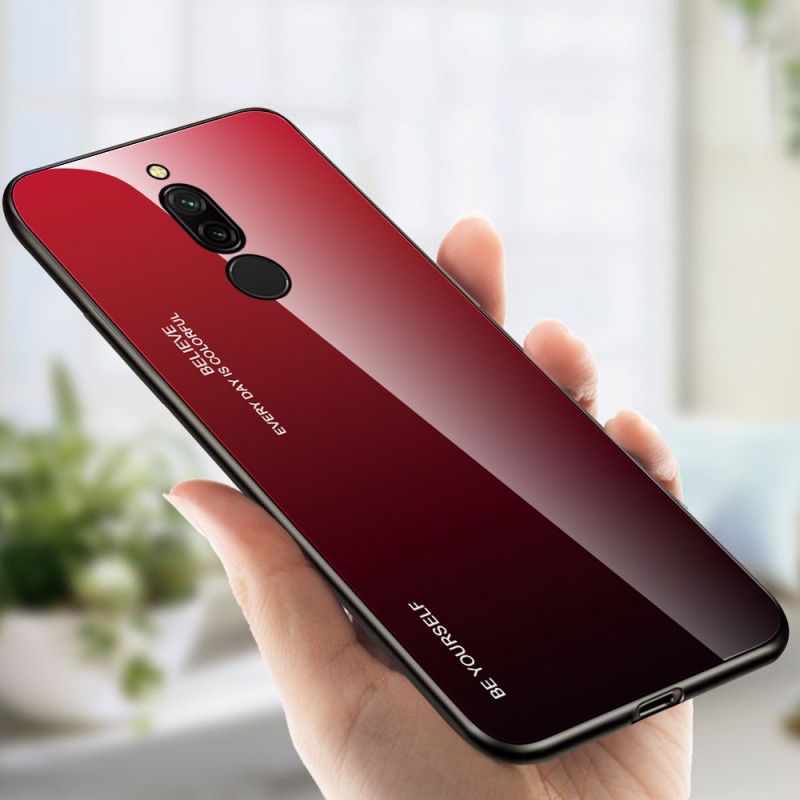 Hülle Xiaomi Redmi 8 Rot Handyhülle Sei Du Selbst Gehärtetes Glas