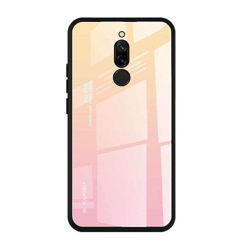 Hülle Xiaomi Redmi 8 Rot Handyhülle Sei Du Selbst Gehärtetes Glas