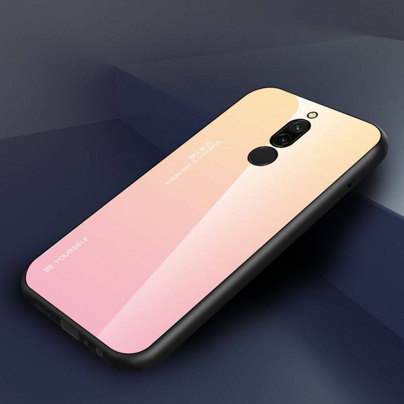 Hülle Xiaomi Redmi 8 Rot Handyhülle Sei Du Selbst Gehärtetes Glas