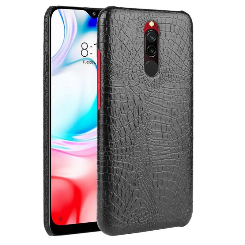 Hülle Xiaomi Redmi 8 Schwarz Krokodillederstil