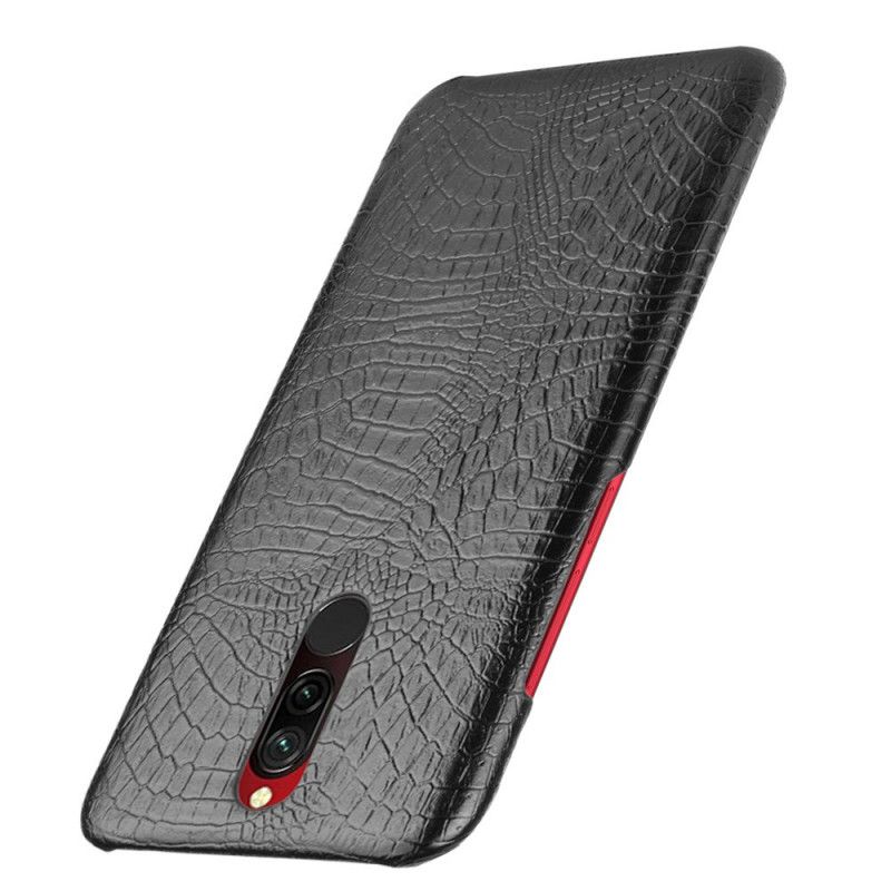 Hülle Xiaomi Redmi 8 Schwarz Krokodillederstil