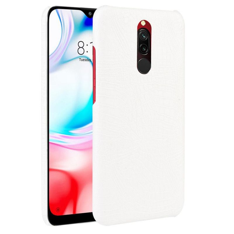 Hülle Xiaomi Redmi 8 Schwarz Krokodillederstil