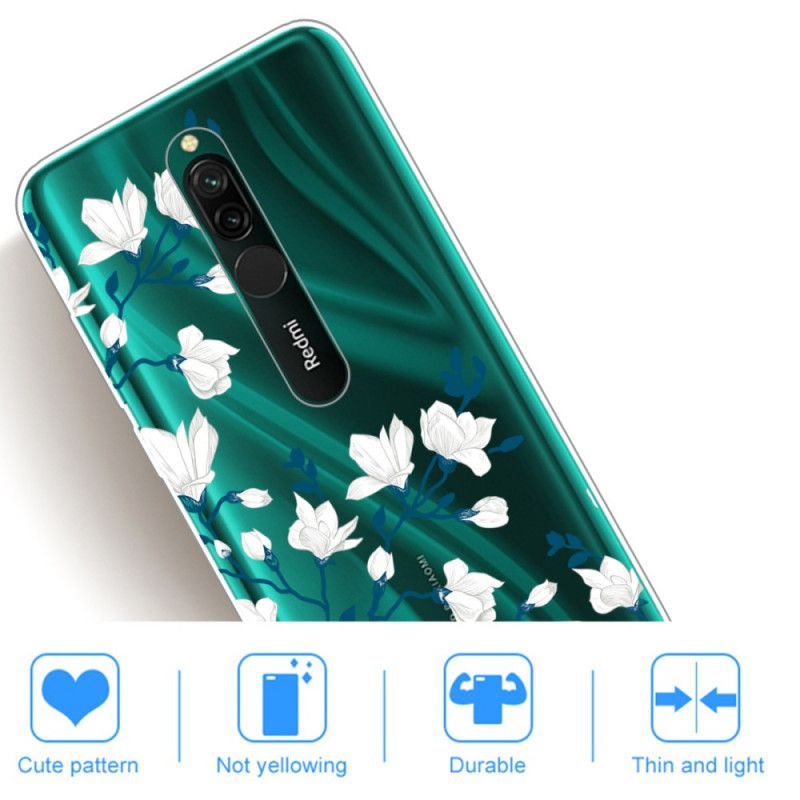 Hülle Xiaomi Redmi 8 Weiße Blüten