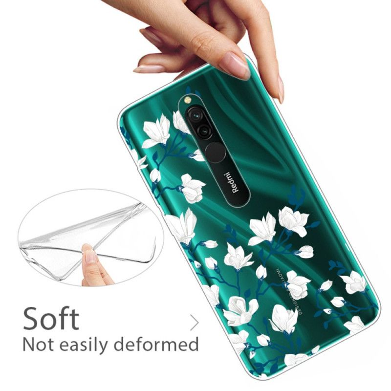 Hülle Xiaomi Redmi 8 Weiße Blüten