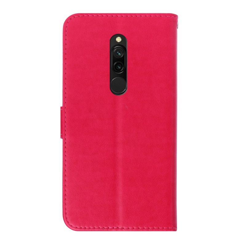 Lederhüllen Für Xiaomi Redmi 8 Magenta Schmetterlingszauber