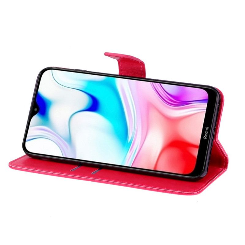 Lederhüllen Für Xiaomi Redmi 8 Magenta Schmetterlingszauber