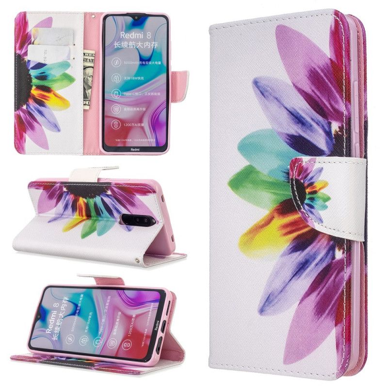 Lederhüllen Xiaomi Redmi 8 Aquarellblume