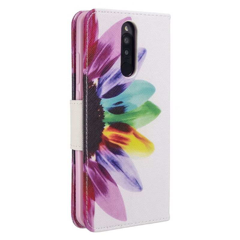 Lederhüllen Xiaomi Redmi 8 Aquarellblume