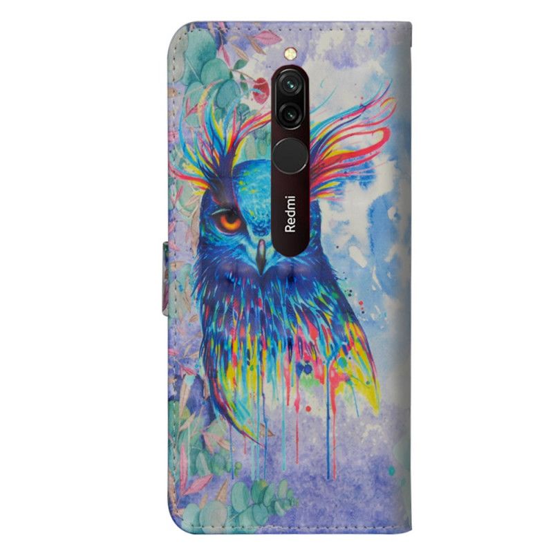 Lederhüllen Xiaomi Redmi 8 Aquarellvogel