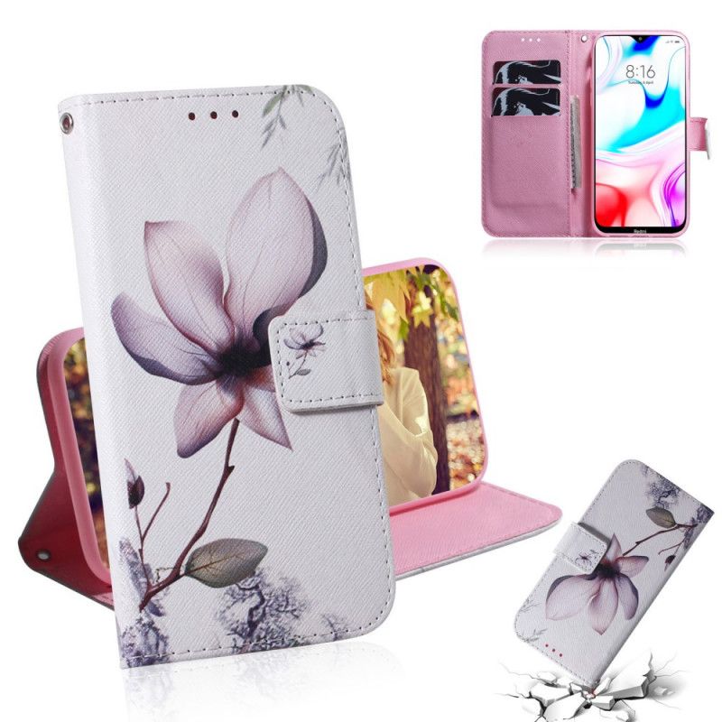 Lederhüllen Xiaomi Redmi 8 Handyhülle Alte Rosenblüte