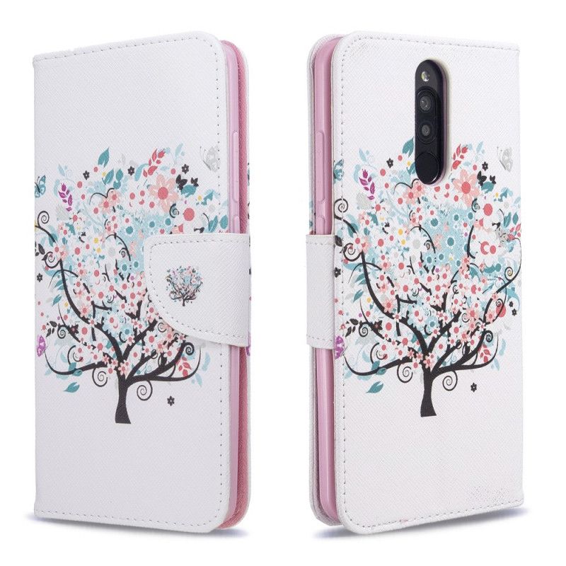Lederhüllen Xiaomi Redmi 8 Handyhülle Blühender Baum