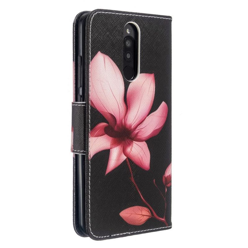 Lederhüllen Xiaomi Redmi 8 Handyhülle Rosa Blume
