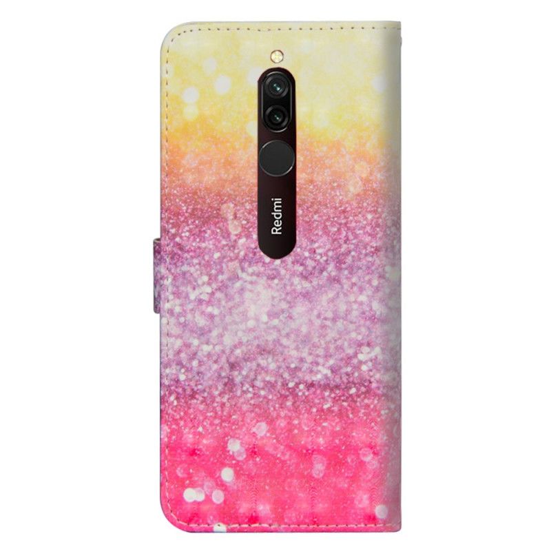 Lederhüllen Xiaomi Redmi 8 Magenta-Glitzer-Gradient