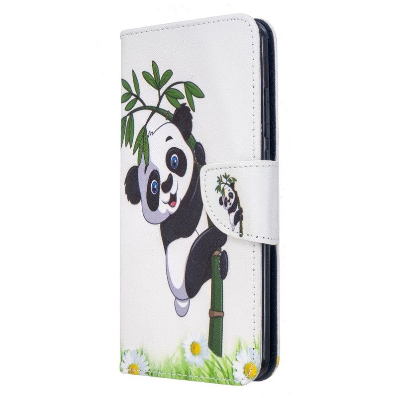 Lederhüllen Xiaomi Redmi 8 Panda Auf Bambus